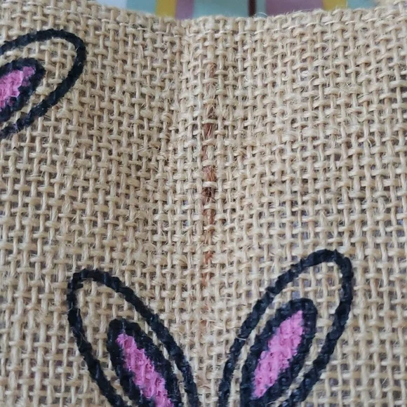 *EUC* Burlap Bunny Tote Bag - Picture 7 of 9